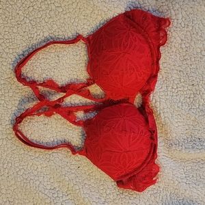 Victoria's Secret PINK Date Racerback Red Bra Size 34B